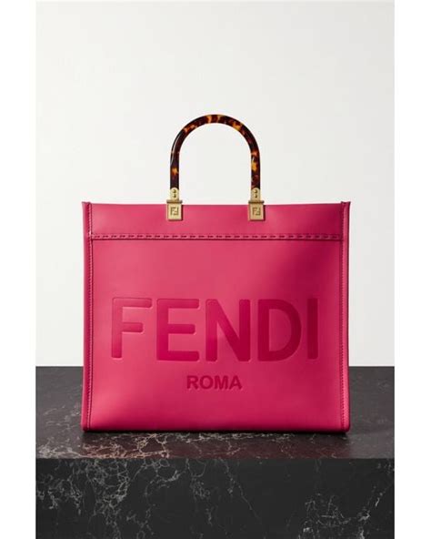 pink fendi roll tote|Fendi shopper bag.